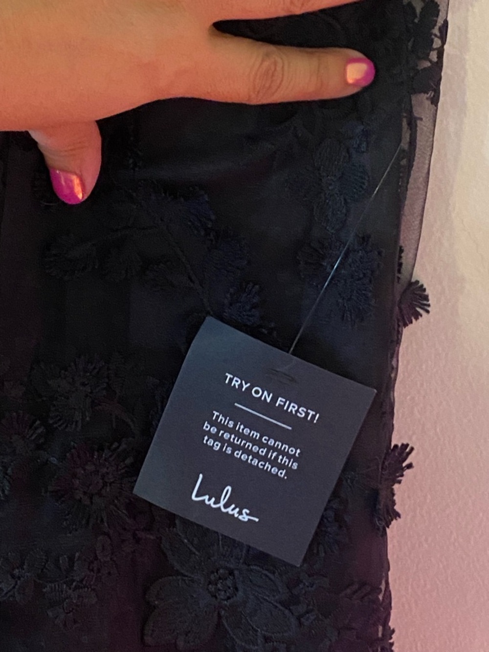 Lulus Quite Perfect Party Cocktail Black Lace embroidered strapless Midi Dress - Picture 7 of 12